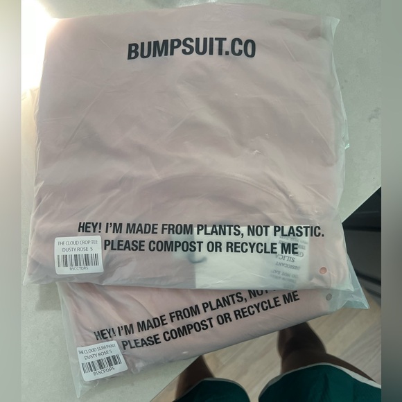 Bumpsuit The Cloud Crop Tee & Slim Pant- Loungewear- Dusty Rose, Small- NWT - Picture 7 of 7